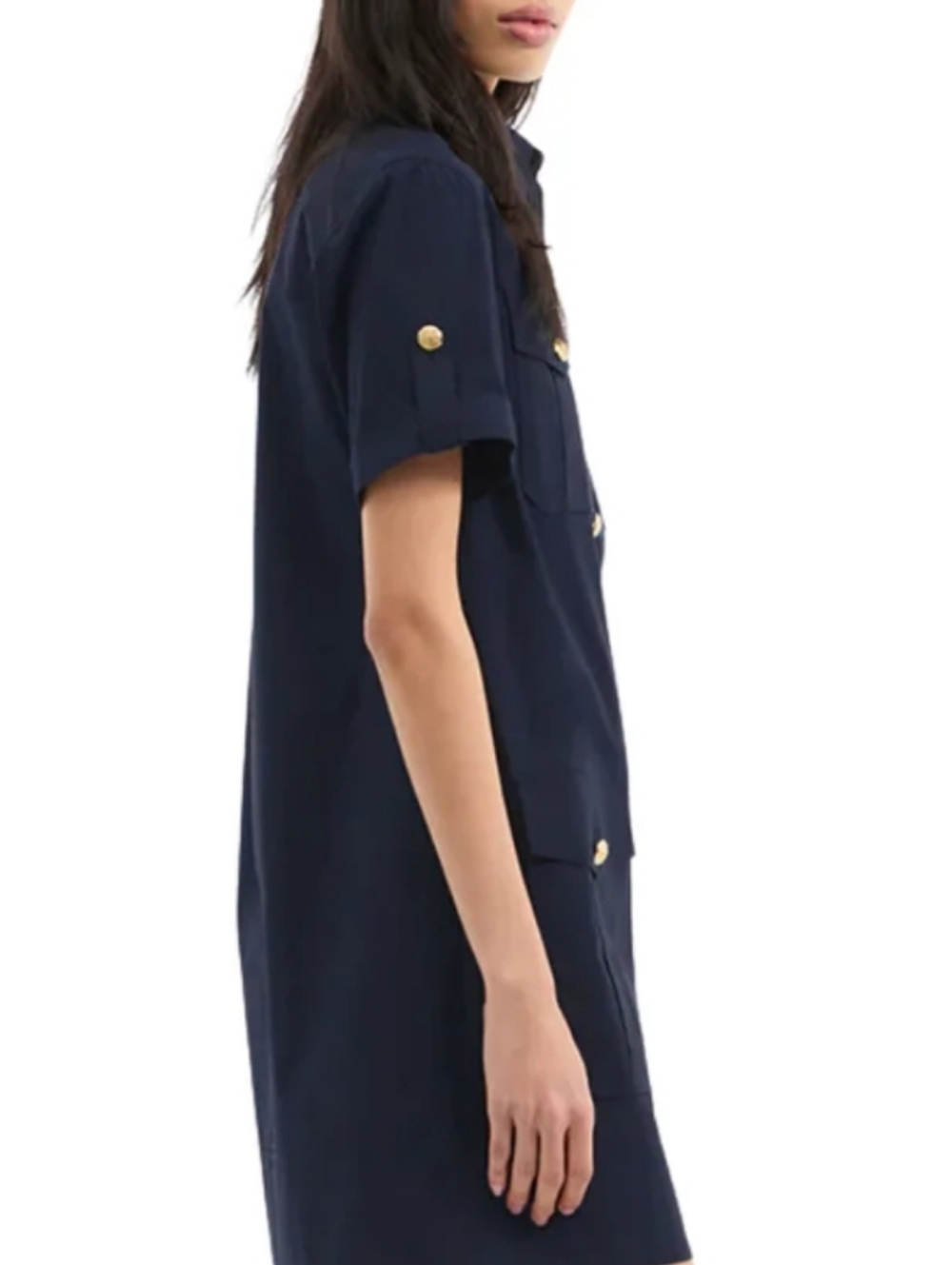 Veronica Beard Lucca Navy Blue Cargo Cotton Shift Dress Size US 6 - Picture 3 of 13